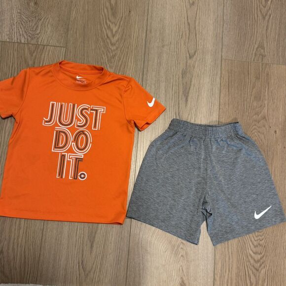 Nike Other - Nike Dri-fit Youth Small Orange & GrayAthletic Shorts & Tshirt Activewear Set